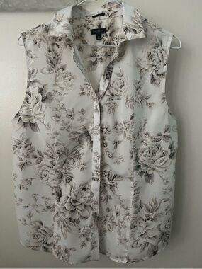 Talbots Sleeveless Floral Blouse Size 16